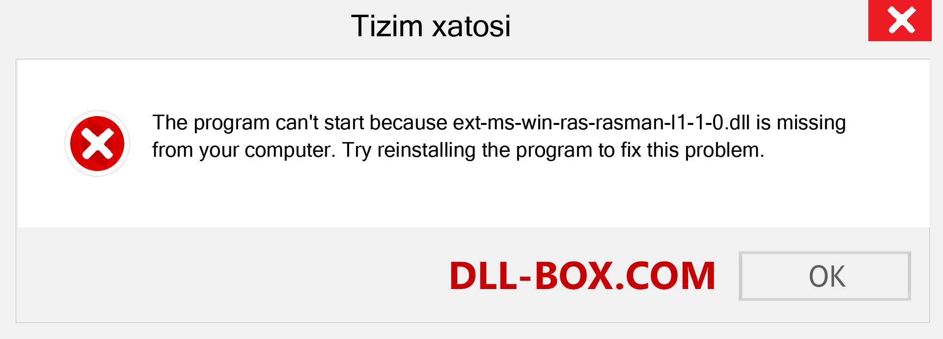 ext-ms-win-ras-rasman-l1-1-0.dll fayli yo'qolganmi?. Windows 7, 8, 10 uchun yuklab olish - Windowsda ext-ms-win-ras-rasman-l1-1-0 dll etishmayotgan xatoni tuzating, rasmlar, rasmlar